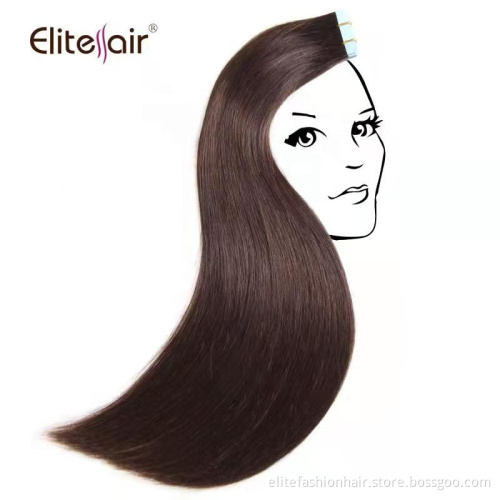 Wholesale high quality Double drawn Silky straight Real human tape hair extensions Tape in Hair Extensions tape weft hair